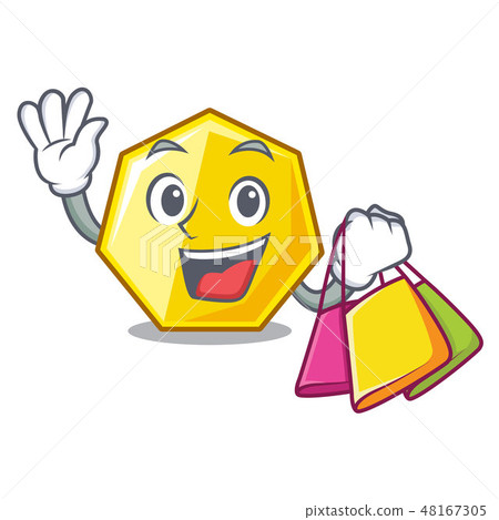 Shopping heptagon isolated with in the mascot Shopping heptagon isolated with in the mascot 48167305