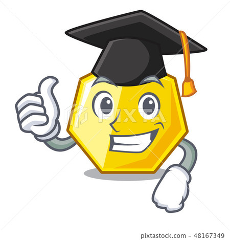 Graduation heptagon isolated with in the mascot Graduation heptagon isolated with in the mascot 48167349