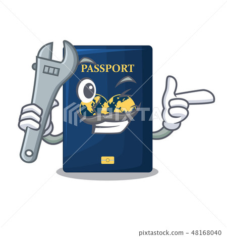 Mechanic blue passport isolated with the cartoons Mechanic blue passport isolated with the cartoons 48168040