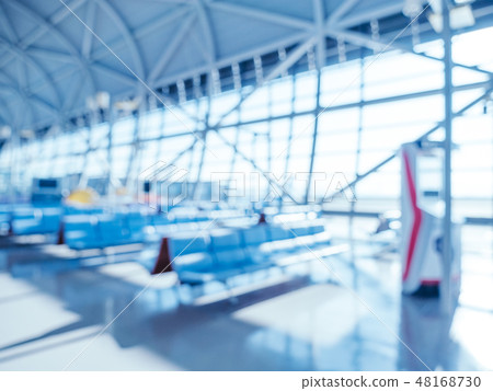 Abstract blur and defocused airport terminal interior 48168730