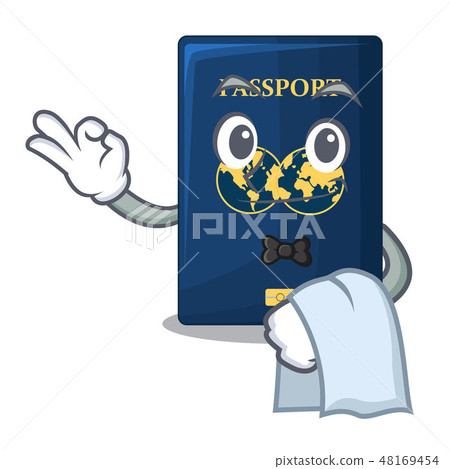 Waiter blue passport in the mascot bag Waiter blue passport in the mascot bag 48169454