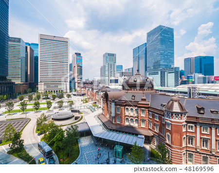 Beautiful cityscape with architecture building and tokyo station Beautiful cityscape with architecture building and tokyo station 48169596