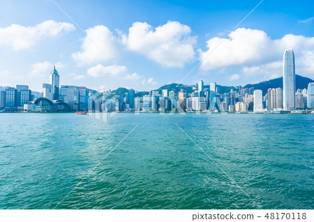 Beautiful architecture building exterior cityscape of hong kong city skyline 48170118