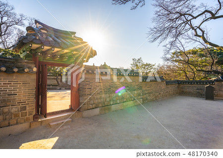 Beautiful architecture building Changdeokgung palace in Seoul city 48170340