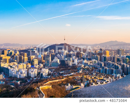 Beautiful Architecture building cityscape in Seoul city Beautiful Architecture building cityscape in Seoul city 48171084