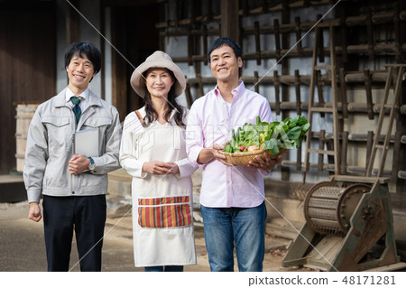 農業夫婦菜農夫圖像 48171281