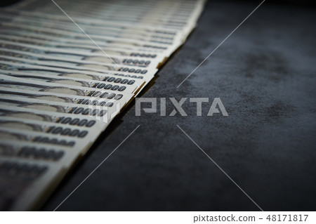 Japanese yen 10,000 yen bill gray background Japanese yen 10,000 yen bill gray background 48171817