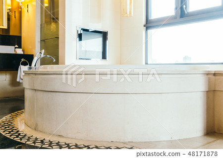 Beautiful luxury bathtub decoration in bathroom interior 48171878