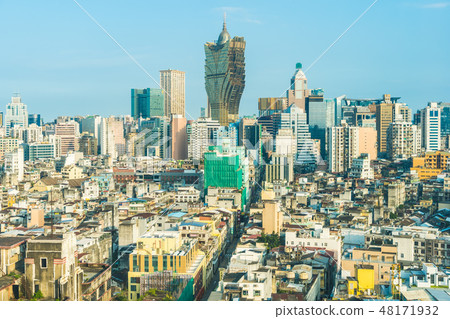 Beautiful architecture building cityscape of macau city Beautiful architecture building cityscape of macau city 48171932