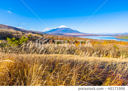 Beautiful fuji mountain in yamanakako or yamanaka lake 48171998