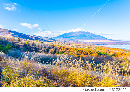 Beautiful fuji mountain in yamanakako or yamanaka lake 48172421