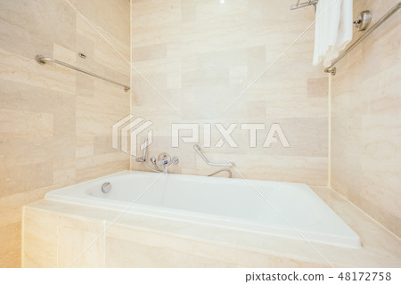 White bathtub decoration interior White bathtub decoration interior 48172758