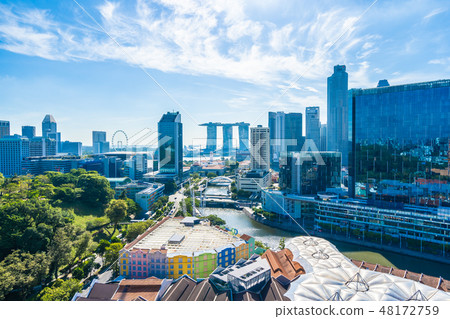 Beautiful architecture building exterior cityscape in Singapore city skyline 48172759