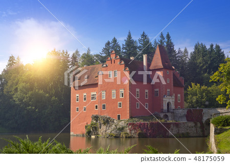 Cervena Lhota. Czech Republic. Castle on the lake Cervena Lhota. Czech Republic. Castle on the lake 48175059