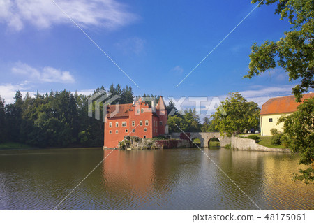 Cervena Lhota. Czech Republic. Castle on the lake 48175061