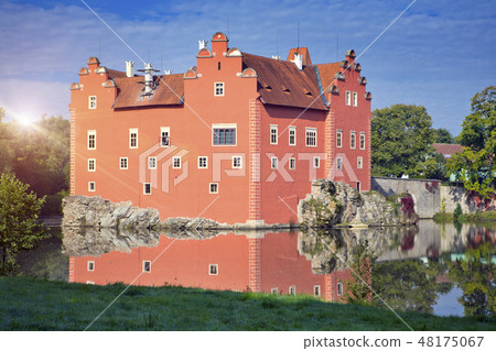 Cervena Lhota. Czech Republic. Castle on the lake 48175067