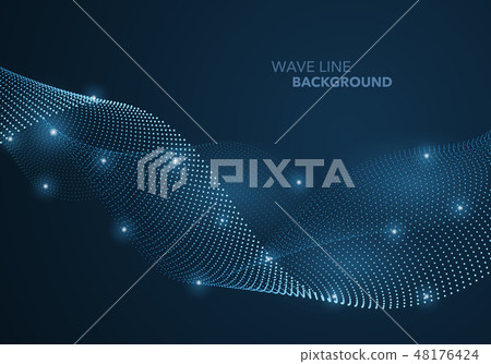 Futuristic abstract wave dot gradient line Futuristic abstract wave dot gradient line 48176424
