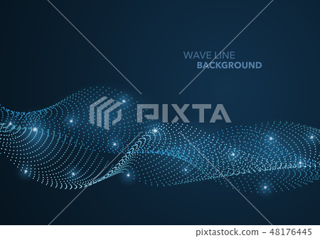 Futuristic abstract wave dot gradient line 48176445