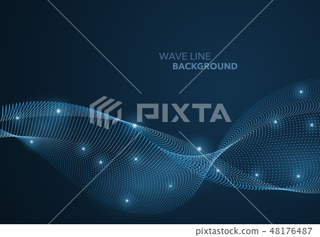 Futuristic abstract wave dot gradient line Futuristic abstract wave dot gradient line 48176487