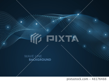 Futuristic abstract wave dot gradient line Futuristic abstract wave dot gradient line 48176488