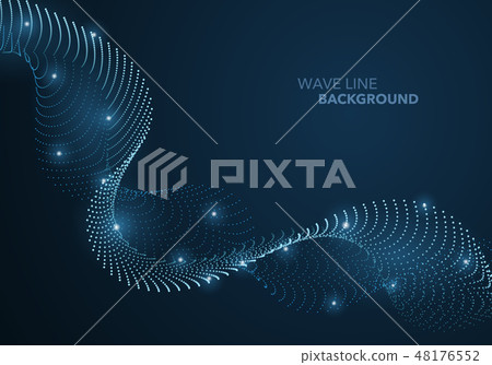 Futuristic abstract wave dot gradient line 48176552