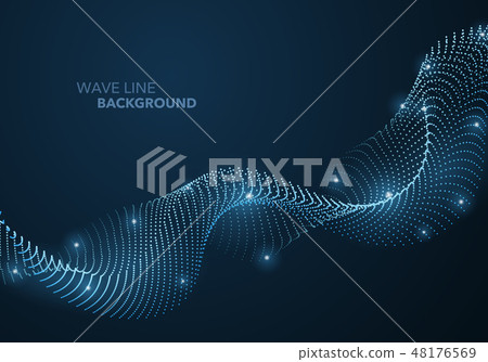 Futuristic abstract wave dot gradient line Futuristic abstract wave dot gradient line 48176569