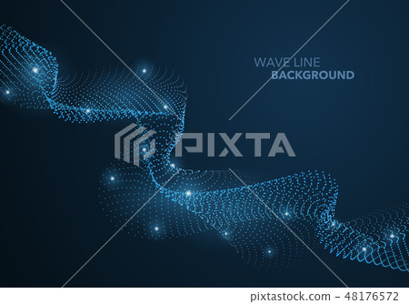 Futuristic abstract wave dot gradient line Futuristic abstract wave dot gradient line 48176572