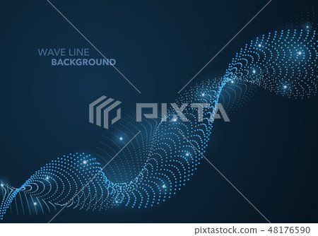 Futuristic abstract wave dot gradient line 48176590