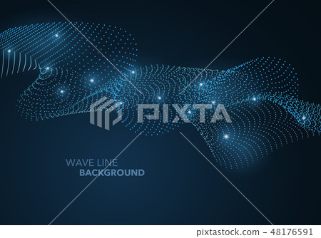 Futuristic abstract wave dot gradient line 48176591