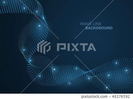 Futuristic abstract wave dot gradient line Futuristic abstract wave dot gradient line 48176592