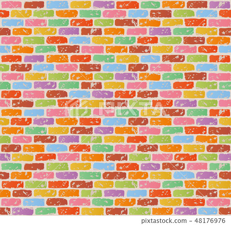 Brick wall antique brick colorful Brick wall antique brick colorful 48176976