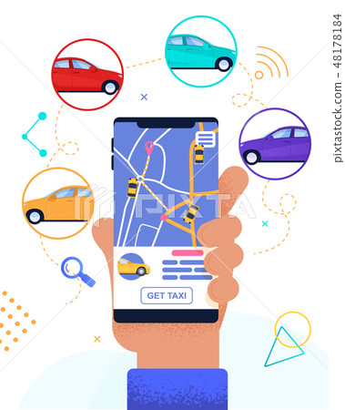Flat Banner Customer Looking Free Car Nearby Stock Illustration