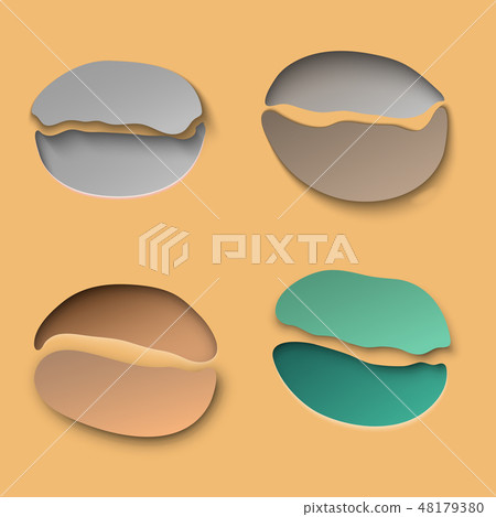 Abstract coffee bean be hollow and high relief Abstract coffee bean be hollow and high relief 48179380