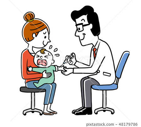 baby getting vaccinated 48179786