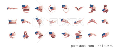 USA flag, vector illustration on a white background USA flag, vector illustration on a white background 48180670