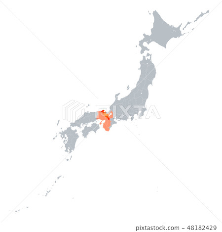 Kyoto Prefecture Map and Kansai Region 48182429