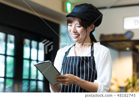 Cafe cafe bar staff clerk young lady Cafe cafe bar staff clerk young lady 48182745