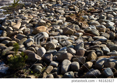 Stones. Cobblestones. Pebbles. Polished stones. Stones. Cobblestones. Pebbles. Polished stones. 48182827