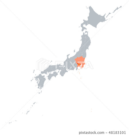 Tokyo Metropolitan Area Map And The Kanto Region Stock Illustration