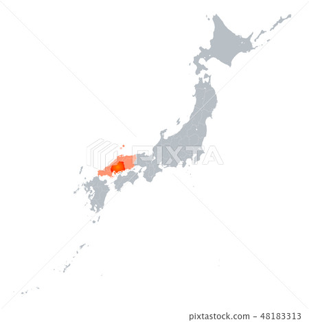 Hiroshima Prefecture Map and Chugoku Region Hiroshima Prefecture Map and Chugoku Region 48183313