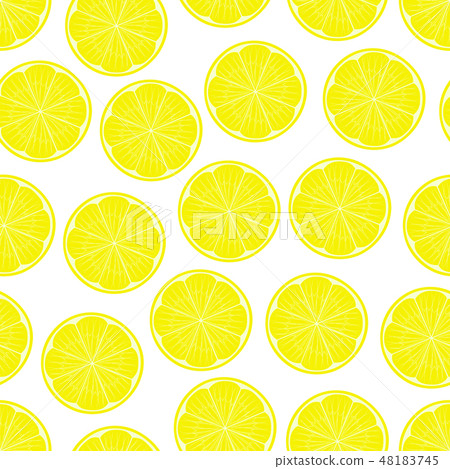 Lemon seamless pattern vector. - Stock Illustration [48183745] - PIXTA