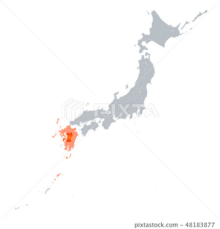 熊本縣地圖和九州地區 48183877