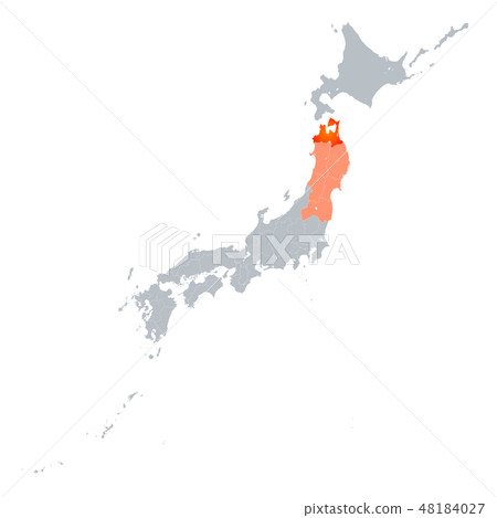 Aomori Prefecture Map and Tohoku Region 48184027