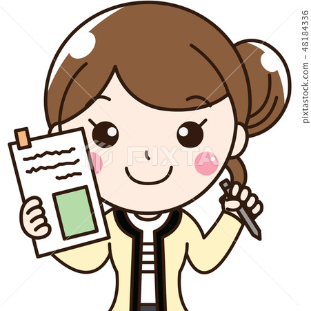 Explamation Pic Explanatory explanation by female company... - Stock Illustration ...