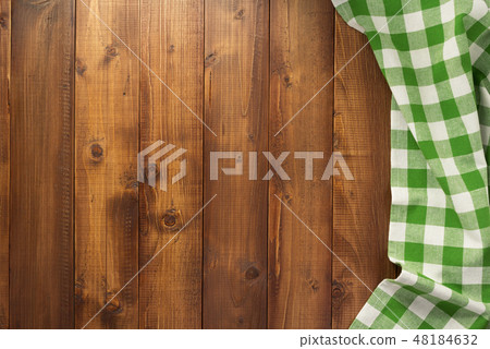 checked table cloth at wooden background checked table cloth at wooden background 48184632