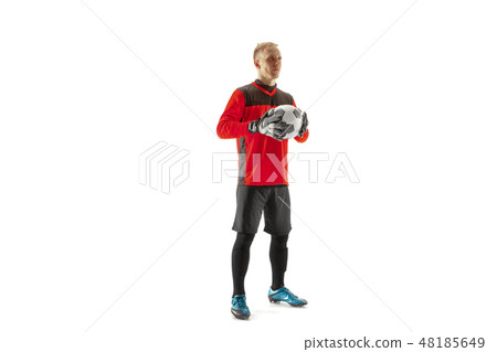 one male soccer player goalkeeper one male soccer player goalkeeper 48185649