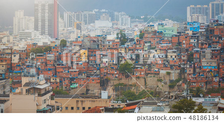 Rio de Janeiro downtown and favela 48186134