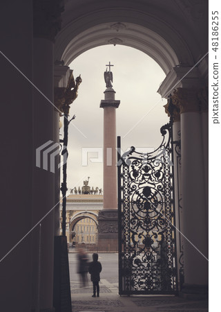 Alexander Column in the center of Palace Square Alexander Column in the center of Palace Square 48186255