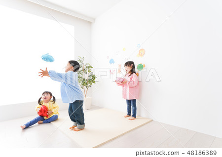 Cute kids spending pleasantly at kindergartens · nursery school · children's garden 48186389