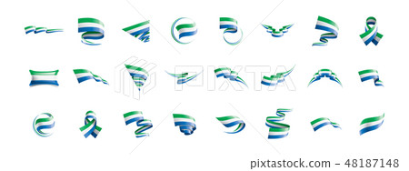 Sierra Leone flag, vector illustration on a white background. 48187148